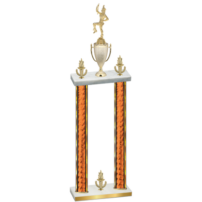 Double Orange Glacier Victory Majorette Trophy