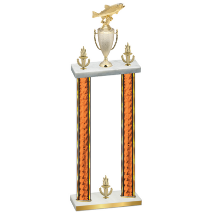 Double Orange Glacier Victory Fishing Trophy