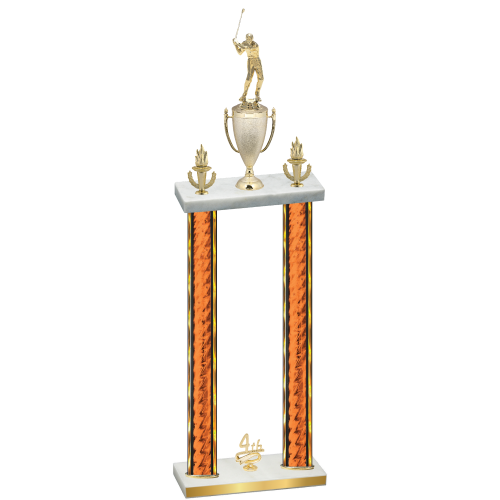 Double Orange Glacier Fourth Place Golf Trophy
