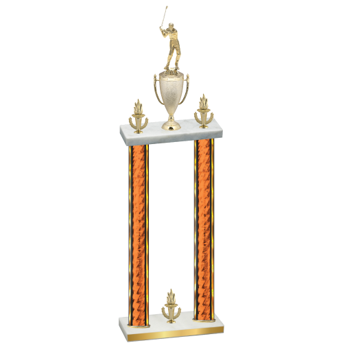 Double Orange Glacier Victory Golf Trophy