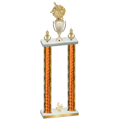 Double Orange Glacier Fourth Place Baseball Trophy