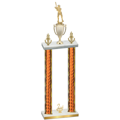 Double Orange Glacier Second Place Baseball Trophy
