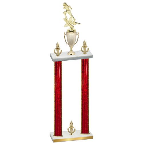 Double Red Glacier Victory Football Trophy