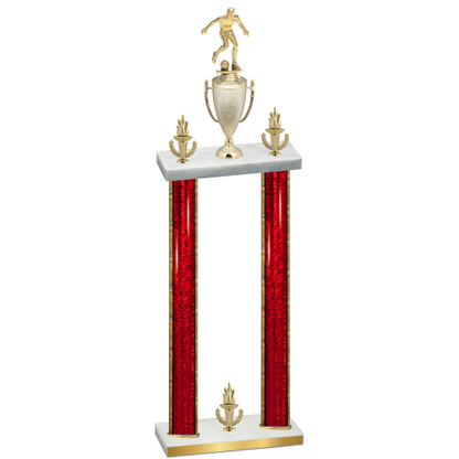 Double Red Glacier Victory Soccer Trophy