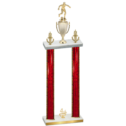 Double Red Glacier Fourth Place Soccer Trophy