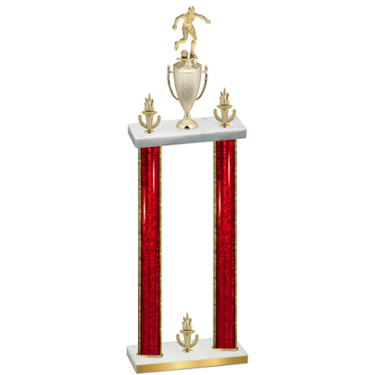 Double Red Glacier Victory Soccer Trophy