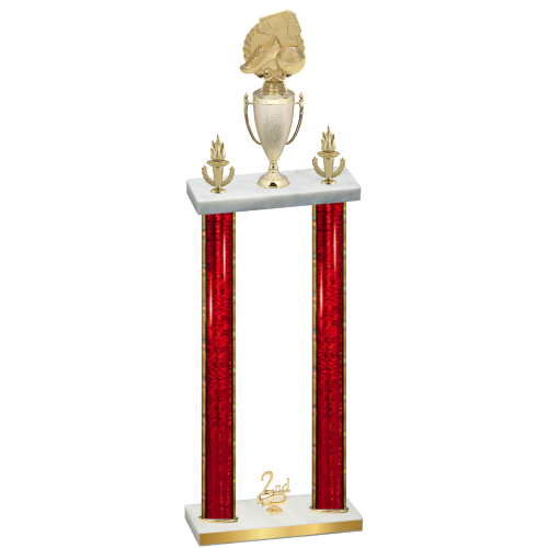 Double Red Glacier Second Place Soccer Trophy