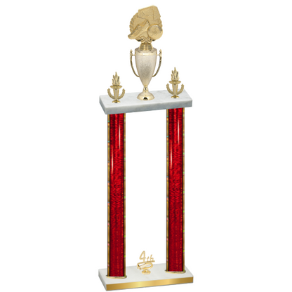Double Red Glacier Fourth Place Soccer Trophy