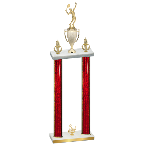 Double Red Glacier Third Place Tennis Trophy