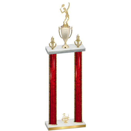 Double Red Glacier Third Place Tennis Trophy