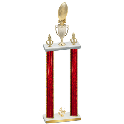 Double Red Glacier Fourth Place Football Trophy