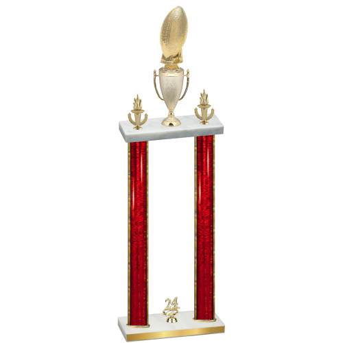 Double Red Glacier Year Football Trophy