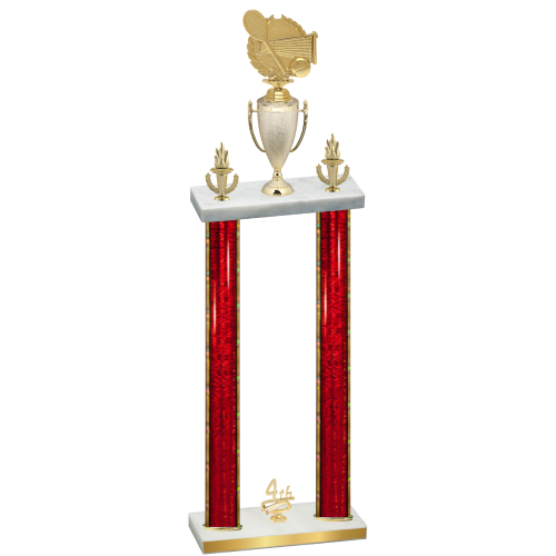 Double Red Glacier Fourth Place Tennis Trophy