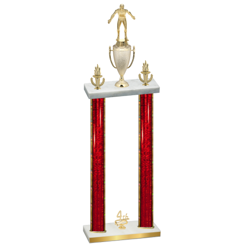 Double Red Glacier Fourth Place Wrestling Trophy