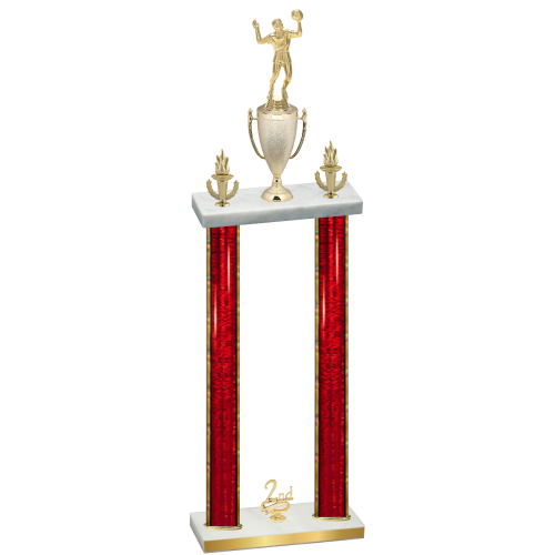 Double Red Glacier Second Place Volleyball Trophy