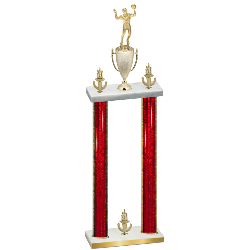 Double Red Glacier Victory Volleyball Trophy