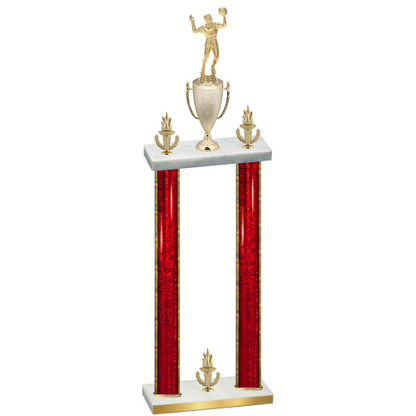 Double Red Glacier Victory Volleyball Trophy