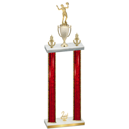 Double Red Glacier Second Place Volleyball Trophy