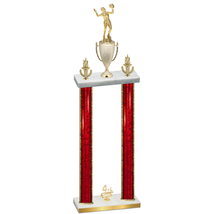 Double Red Glacier Fourth Place Volleyball Trophy
