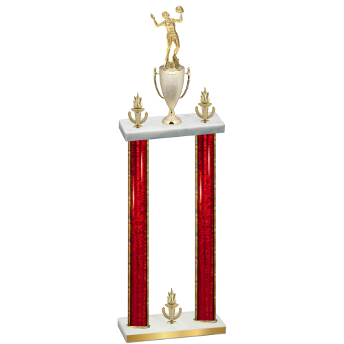Double Red Glacier Victory Volleyball Trophy