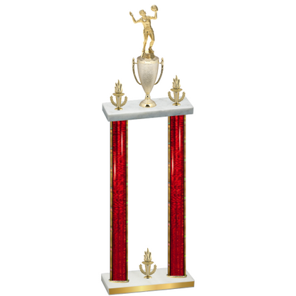 Double Red Glacier Victory Volleyball Trophy
