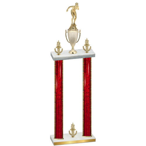 Double Red Glacier Victory Tennis Trophy