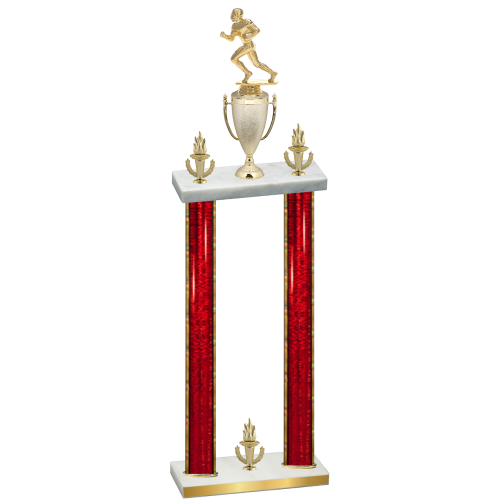 Double Red Glacier Victory Football Trophy