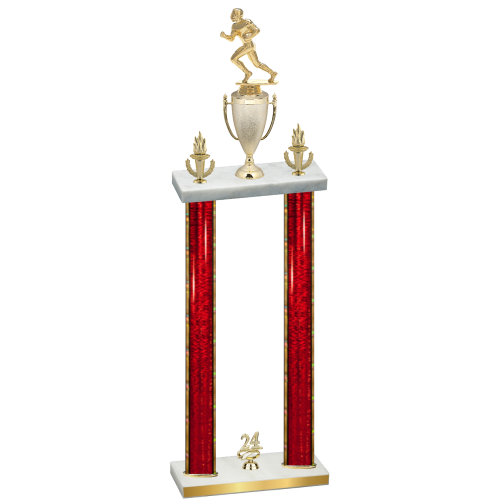 Double Red Glacier Year Football Trophy