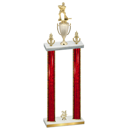 Double Red Glacier Year Hockey Trophy