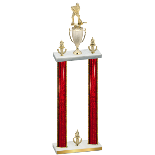 Double Red Glacier Victory Hockey Trophy