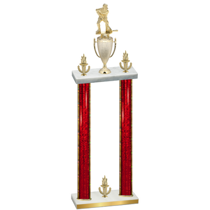 Double Red Glacier Victory Hockey Trophy