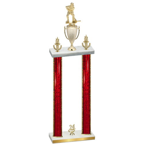 Double Red Glacier Year Hockey Trophy
