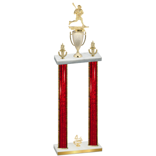 Double Red Glacier Fourth Place Lacrosse Trophy