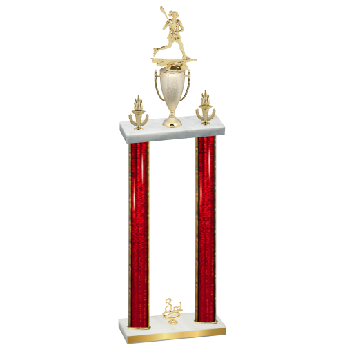 Double Red Glacier Third Place Lacrosse Trophy