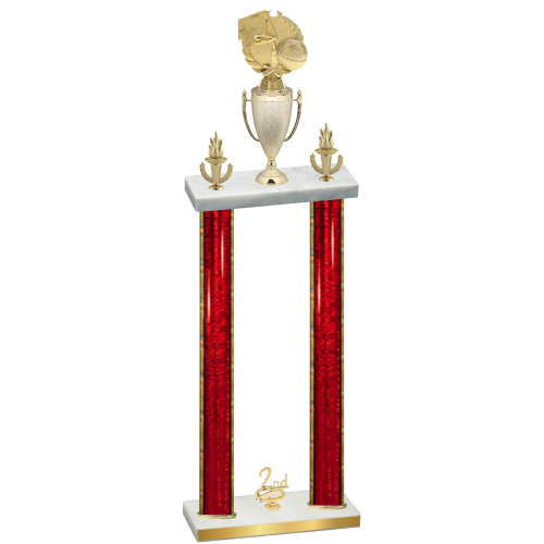 Double Red Glacier Second Place Basketball Trophy