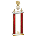 Double Red Glacier Fourth Place Basketball Trophy