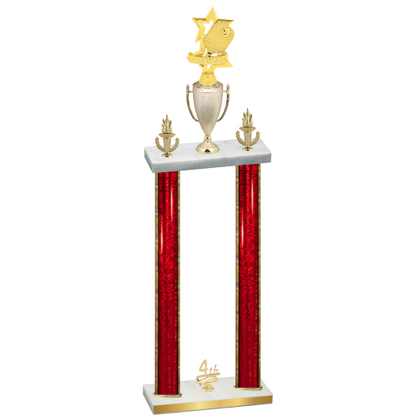 Double Red Glacier Fourth Place Pickleball Trophy