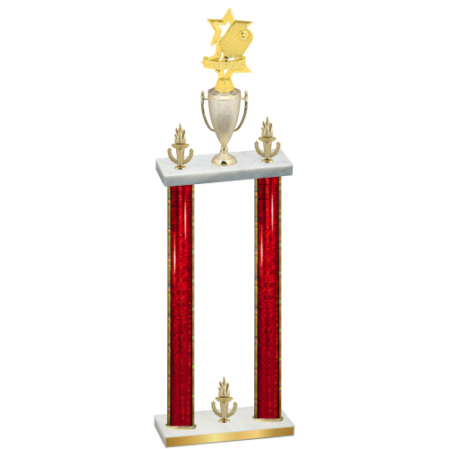 Double Red Glacier Victory Pickleball Trophy