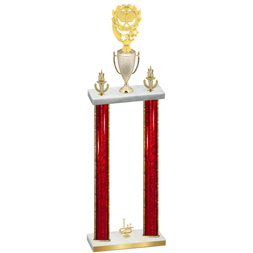 Double Red Glacier First Place Pickleball Trophy