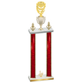Double Red Glacier Third Place Pickleball Trophy