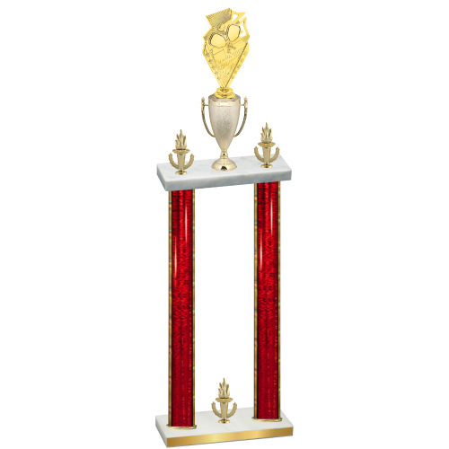 Double Red Glacier Victory Pickleball Trophy