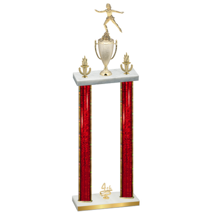 Double Red Glacier Fourth Place Skater Trophy