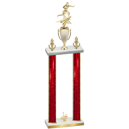 Double Red Glacier First Place Flag Football Trophy