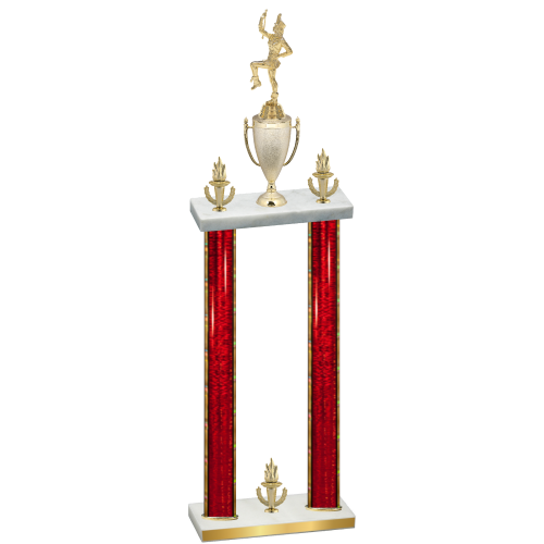 Double Red Glacier Victory Majorette Trophy