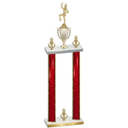 Double Red Glacier Victory Majorette Trophy