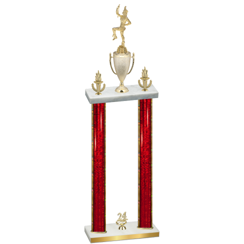 Double Red Glacier Year Majorette Trophy