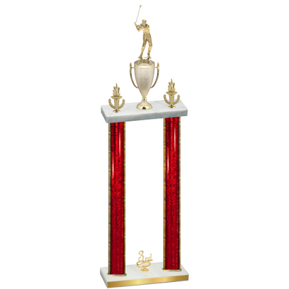 Double Red Glacier Third Place Golf Trophy