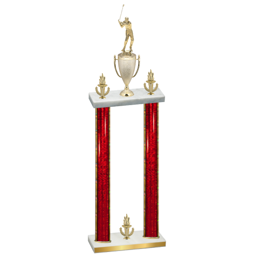 Double Red Glacier Victory Golf Trophy