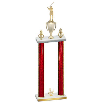 Double Red Glacier Third Place Golf Trophy