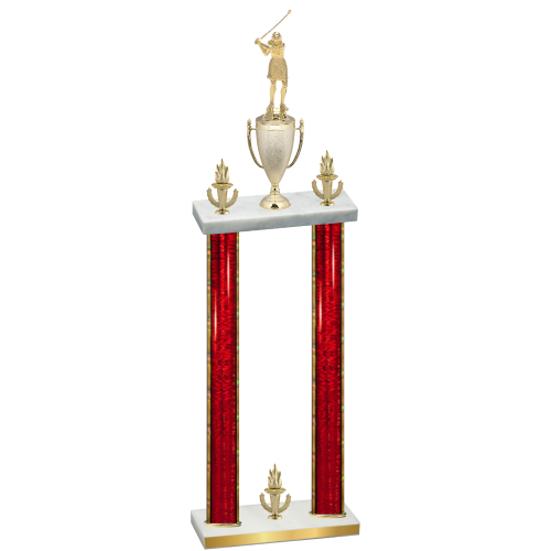 Double Red Glacier Victory Golf Trophy